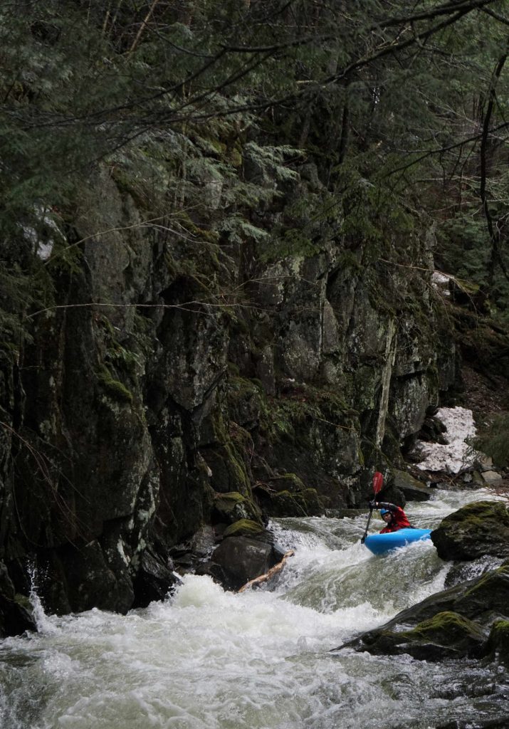 Jordan Vickers on Flint Brook Vermont Whitewater Kayaking