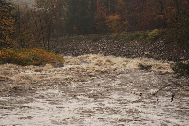 Below Bartletts Falls high water on the New Haven River Bristol Vermont Whitewater Kayaking